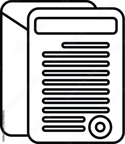 Document with text and seal, inside an envelope representing official communication