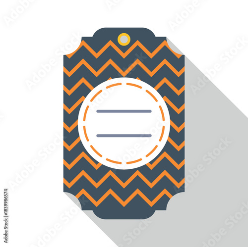 Custom zigzag patterned gift tag label with blank space for text