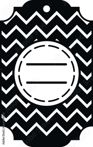 Decorative label tag featuring a zigzag pattern and empty space for custom text