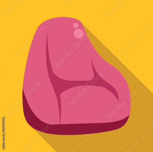 Pink bean bag chair for relaxing and comfortable seating icon