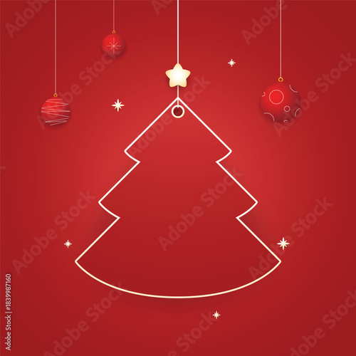 Christmas label. Festive Christmas text box vector. Perfect for seasonal messages or text and greetings.