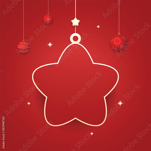 Christmas label. Festive Christmas text box vector. Perfect for seasonal messages or text and greetings.