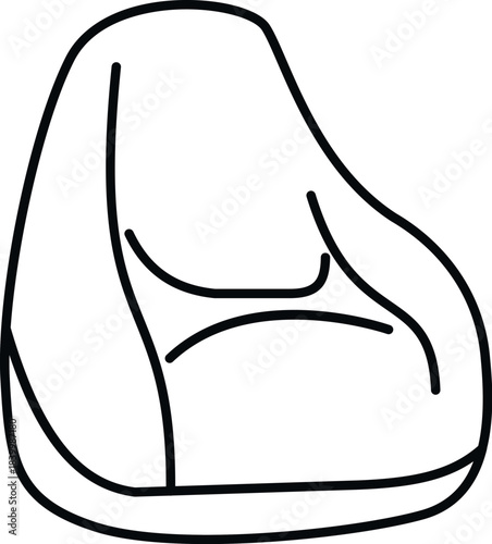 Bean bag chair outline drawing showing flexible seating and comfort