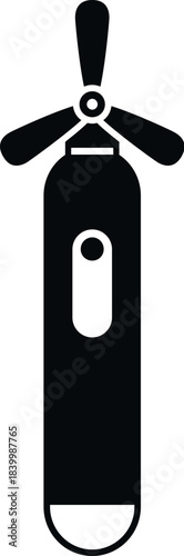 Handheld fan device with propeller blades and power button for cooling