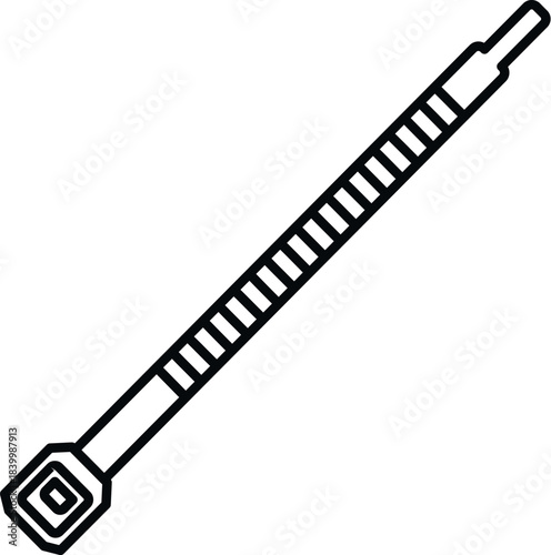 Plastic zip tie fastening element used for securing bundles