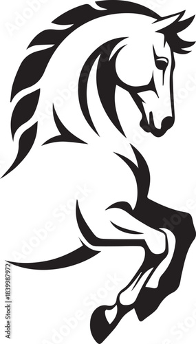 Elegant horse silhouette vector featuring dynamic poses, clean outlines, bold black-and-white style, and versatile shapes ideal for logos, branding, t-shirt designs, posters, equestrian themes, and mo