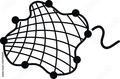 Hairnet icon representing hair accessory in simple line art style