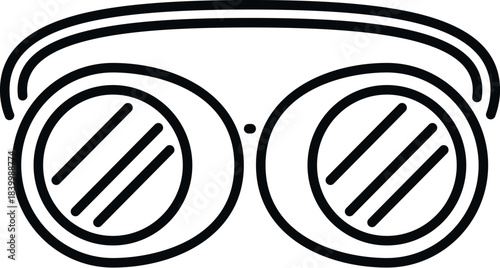 Welding goggles providing eye protection line art icon