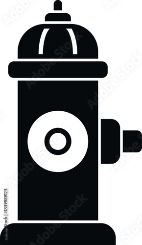 Fire hydrant silhouette representing water supply for firefighting