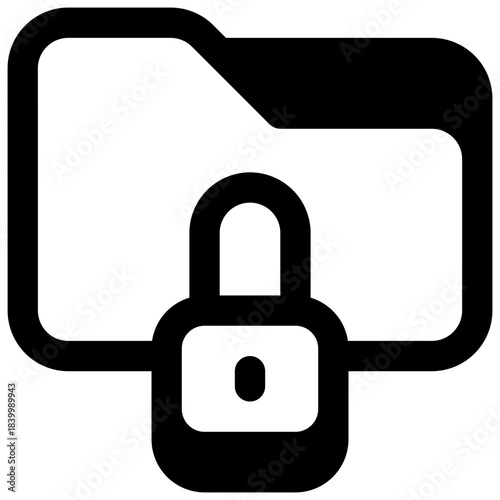 Data protection. Outlined stroke vector icon with black-filled details.