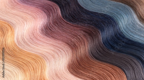 Wallpaper Mural Various colors and textures of hair displayed in waves on a surface Torontodigital.ca