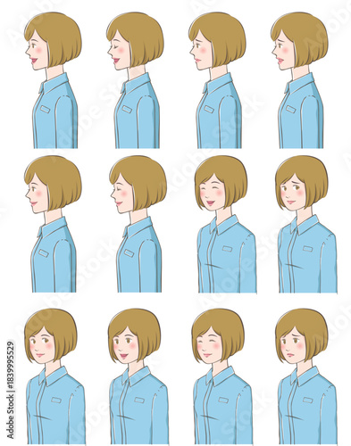 横顔と斜め顔の女性