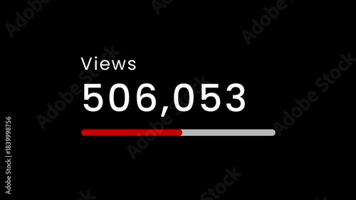 1 Million Views Counter Interface on Black Background