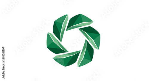 Abstract Geometric Green Shape Design Representing Growth And Development