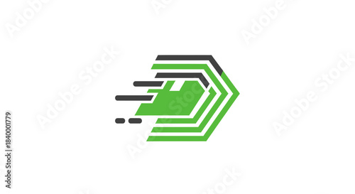 Abstract Geometric Hexagon Logo Design With Speed Lines, Modern And Dynamic