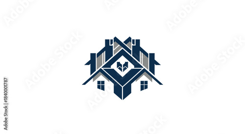 Abstract Geometric House Logo Design for Real Estate, Property, And Building Business