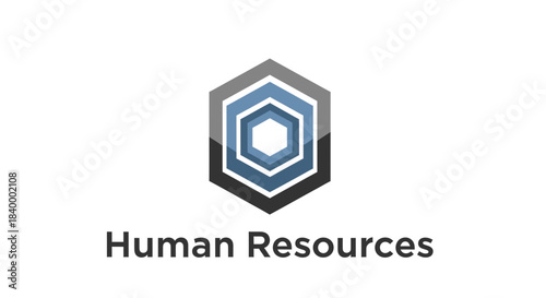 Abstract Geometric Human Resources Logo Representing Company Structure and Management