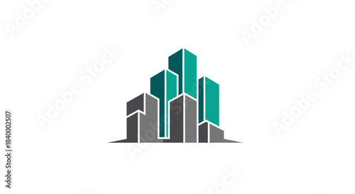 Abstract Geometric Illustration Of City Skyline Representing Urban Progress And Development
