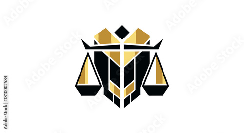 Abstract Geometric Illustration Of Justice Scales With Stylish Elegant Design