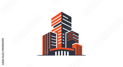 Abstract Geometric Illustration Of Modern Urban Architecture And Skyline Design