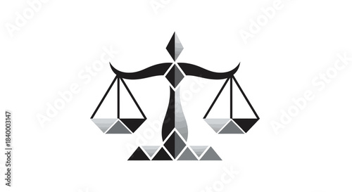Abstract Geometric Justice Scale Symbol Representing Fairness And Ethical Principles