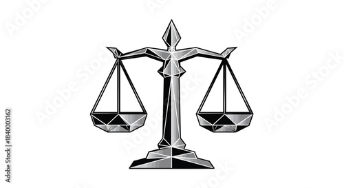 Abstract Geometric Justice Scales Representing Equilibrium and Legal Principles Visually
