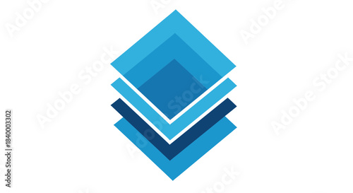 Abstract Geometric Layers in Shades Of Blue Creating a Modern And Dynamic Design