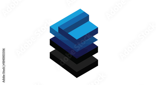 Abstract Geometric Layers Illustration Representing Levels, Stages, or Hierarchy Composition