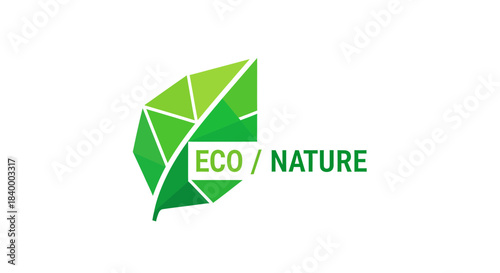 Abstract Geometric Leaf Design Representing Eco-Friendly And Nature-Focused Concepts