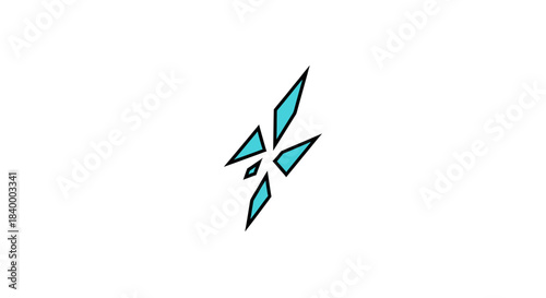 Abstract Geometric Lightning Bolt Icon Against White Background for Modern Branding