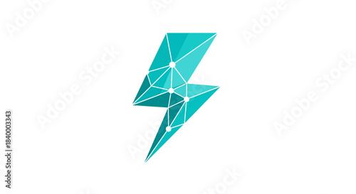 Abstract Geometric Lightning Bolt Icon for Innovative Branding and Digital Services