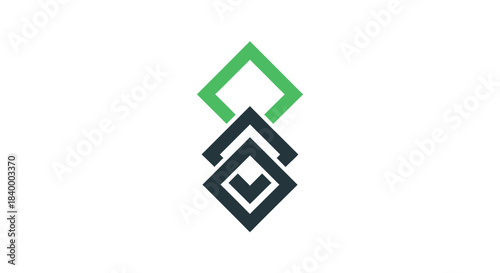 Abstract Geometric Link Icon Suggesting Connection and Interdependence of Elements