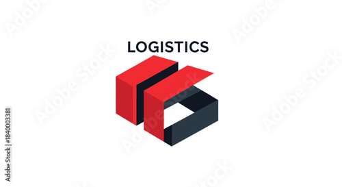 Abstract Geometric Logistics Icon Representing Import Export Shipment And Distribution Services