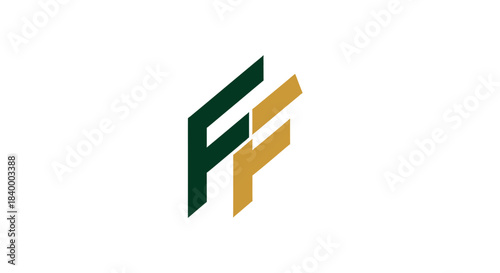 Abstract Geometric Logo Creation Featuring Two Intersecting Letter F Shapes Design Solution