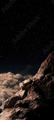 The cosmic blue light of the universe reflects off the dark river water as the moon hangs in the night sky