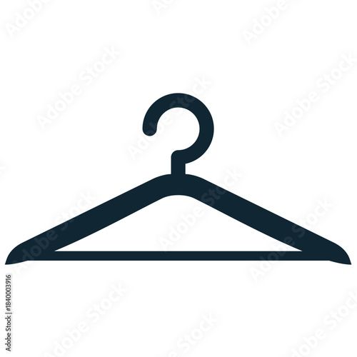 Hanger icon vector for wardrobe, retail, and clothing storage solutions. Symbolizes organization, display, and apparel collection. Ideal for closet apps or dry cleaners.