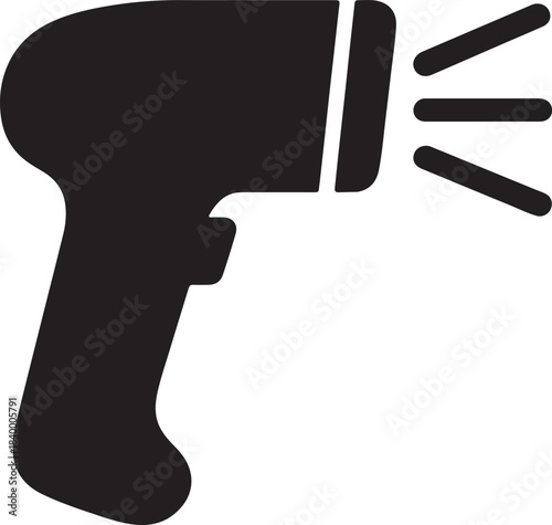 Silhouette handheld scanner icon barcode reader vector illustration 