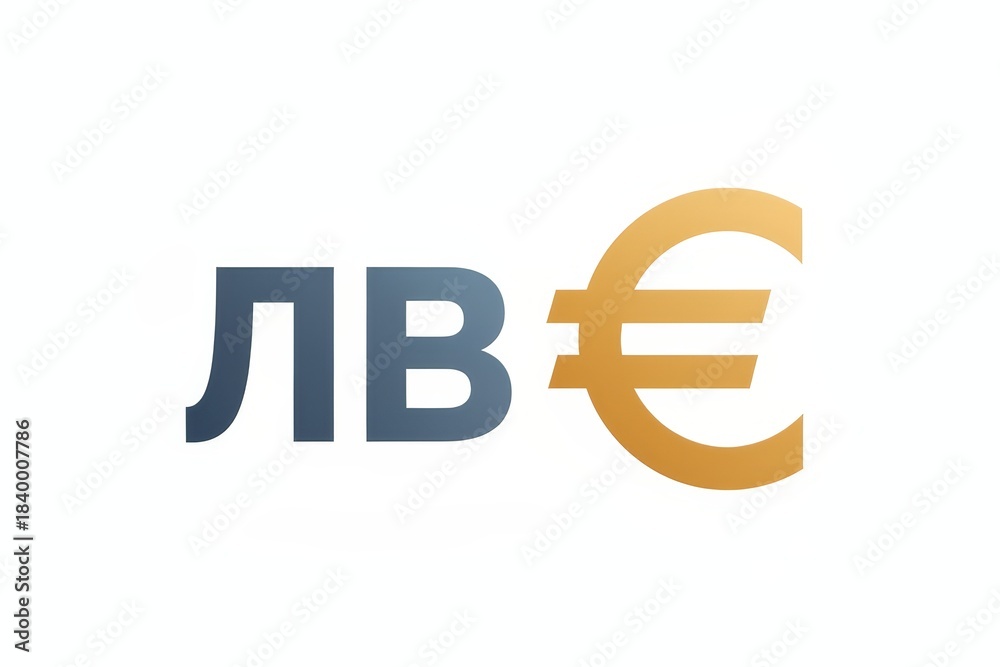 Obraz premium Bulgarian lev and euro symbols isolated on white background