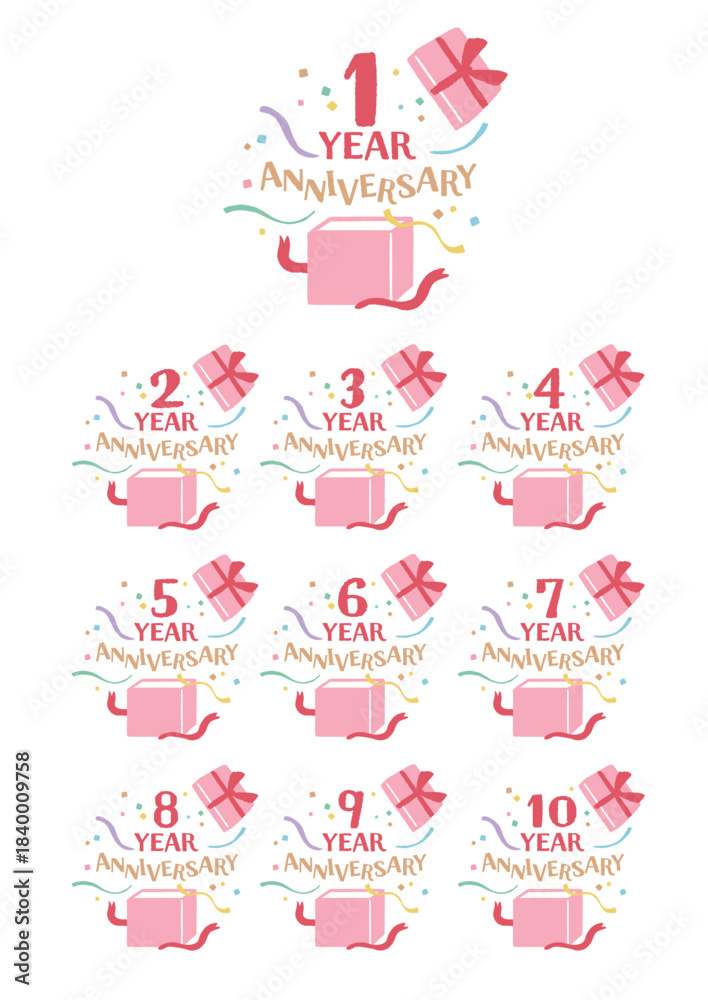 Naklejka premium 周年記念アイコン イラスト