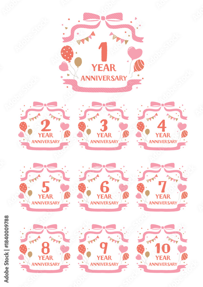 Fototapeta premium 周年記念アイコン イラスト