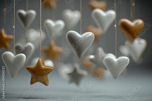 Charming Hanging Hearts and Stars Display for Home Decor Appeal