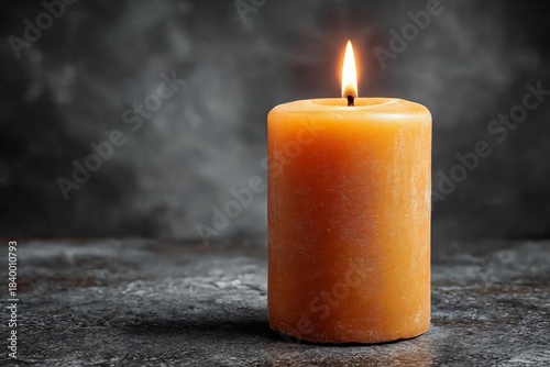 Close-Up of a Warm Yellow Candle Flame on a Dark Background