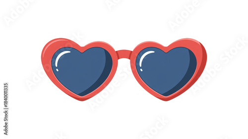 Heart-shaped sunglasses with red frames: love and fashion icon