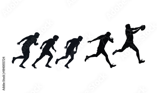 Football Player Silhouette Set — Dynamic Soccer Action Poses Vector Collection