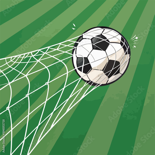 Soccer Ball Hitting the Goal Net