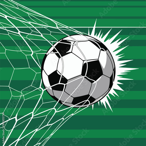 Soccer Ball Hitting the Goal Net
