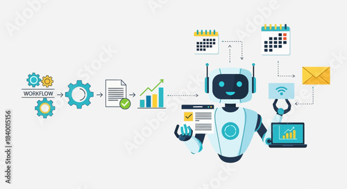 Robot Assistant Automating Business Processes and Tasks.