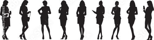 Elegant Silhouettes of Business Women: A collection of graceful silhouettes of business women showcase confidence and poise, symbolizing the strength and elegance of women in the professional world.