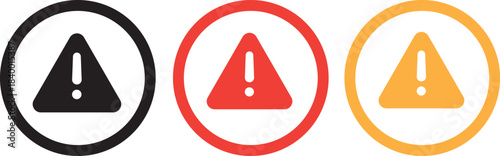 Caution and Danger Sign Collection – Attention Warning Vector Icons Set