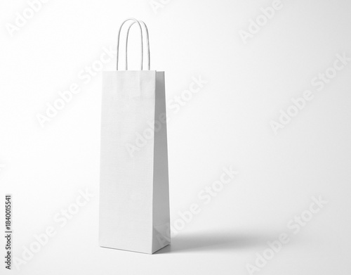 blank white Empty Shopping Bag on a white background, mock up, 3d illustration, 3d rendering